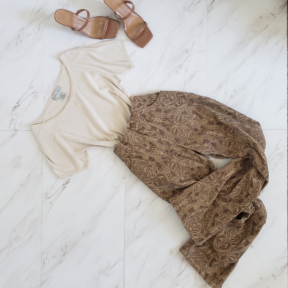 Vintage | Pants & Jumpsuits | Vintage Boho High Rise Bootleg Paisley Cords | Poshmark